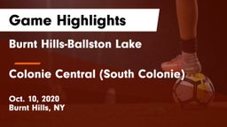 Burnt Hills-Ballston Lake  vs Colonie Central  (South Colonie) Game Highlights - Oct. 10, 2020