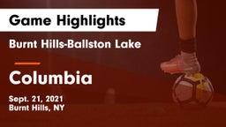 Burnt Hills-Ballston Lake  vs Columbia  Game Highlights - Sept. 21, 2021