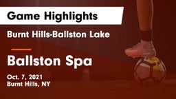 Burnt Hills-Ballston Lake  vs Ballston Spa  Game Highlights - Oct. 7, 2021