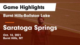 Burnt Hills-Ballston Lake  vs Saratoga Springs  Game Highlights - Oct. 14, 2021