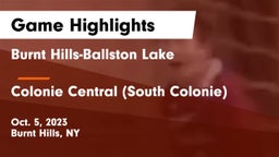 Burnt Hills-Ballston Lake  vs Colonie Central  (South Colonie) Game Highlights - Oct. 5, 2023