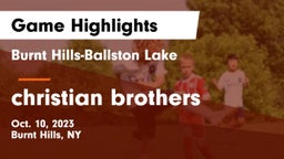 Burnt Hills-Ballston Lake  vs christian brothers  Game Highlights - Oct. 10, 2023