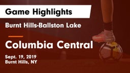 Burnt Hills-Ballston Lake  vs Columbia Central  Game Highlights - Sept. 19, 2019