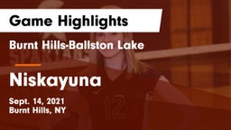Burnt Hills-Ballston Lake  vs Niskayuna  Game Highlights - Sept. 14, 2021