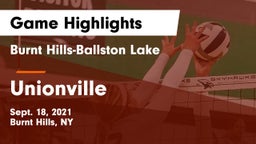 Burnt Hills-Ballston Lake  vs Unionville  Game Highlights - Sept. 18, 2021