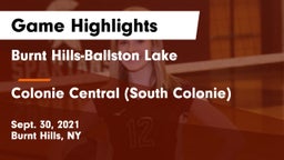 Burnt Hills-Ballston Lake  vs Colonie Central  (South Colonie) Game Highlights - Sept. 30, 2021