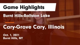 Burnt Hills-Ballston Lake  vs Cary-Grove Cary, Illinois Game Highlights - Oct. 1, 2021