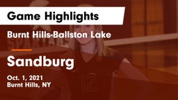 Burnt Hills-Ballston Lake  vs Sandburg  Game Highlights - Oct. 1, 2021