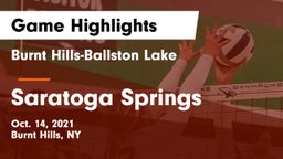 Burnt Hills-Ballston Lake  vs Saratoga Springs  Game Highlights - Oct. 14, 2021
