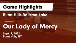 Burnt Hills-Ballston Lake  vs Our Lady of Mercy Game Highlights - Sept. 9, 2022