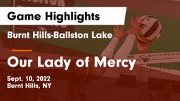 Burnt Hills-Ballston Lake  vs Our Lady of Mercy Game Highlights - Sept. 10, 2022