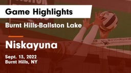 Burnt Hills-Ballston Lake  vs Niskayuna  Game Highlights - Sept. 13, 2022