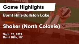 Burnt Hills-Ballston Lake  vs Shaker  (North Colonie) Game Highlights - Sept. 20, 2022