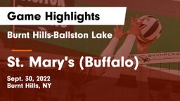 Burnt Hills-Ballston Lake  vs St. Mary's (Buffalo) Game Highlights - Sept. 30, 2022