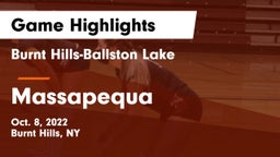 Burnt Hills-Ballston Lake  vs Massapequa  Game Highlights - Oct. 8, 2022