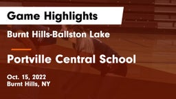 Burnt Hills-Ballston Lake  vs Portville Central School Game Highlights - Oct. 15, 2022