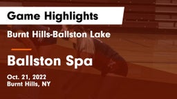 Burnt Hills-Ballston Lake  vs Ballston Spa  Game Highlights - Oct. 21, 2022