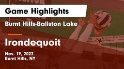 Burnt Hills-Ballston Lake  vs  Irondequoit  Game Highlights - Nov. 19, 2022