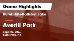 Burnt Hills-Ballston Lake  vs Averill Park  Game Highlights - Sept. 29, 2023