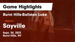 Burnt Hills-Ballston Lake  vs Sayville  Game Highlights - Sept. 30, 2023