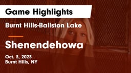 Burnt Hills-Ballston Lake  vs Shenendehowa  Game Highlights - Oct. 3, 2023