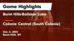 Burnt Hills-Ballston Lake  vs Colonie Central  (South Colonie) Game Highlights - Oct. 5, 2023