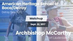 Matchup: American Heritage vs. Archbishop McCarthy  2017
