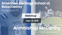 Matchup: American Heritage vs. Archbishop McCarthy  2018