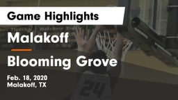 Malakoff  vs Blooming Grove  Game Highlights - Feb. 18, 2020