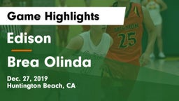 Edison  vs Brea Olinda  Game Highlights - Dec. 27, 2019