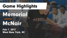 Memorial  vs McNair Game Highlights - Feb 7, 2017