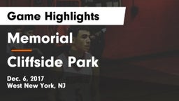 Memorial  vs Cliffside Park  Game Highlights - Dec. 6, 2017