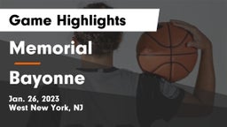 Memorial  vs Bayonne  Game Highlights - Jan. 26, 2023