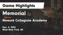 Memorial  vs Newark Collegiate Academy  Game Highlights - Dec. 4, 2023