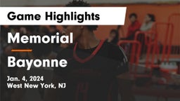 Memorial  vs Bayonne  Game Highlights - Jan. 4, 2024