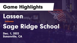 Lassen  vs Sage Ridge School Game Highlights - Dec. 1, 2022
