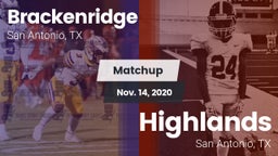 Matchup: Brackenridge vs. Highlands  2020