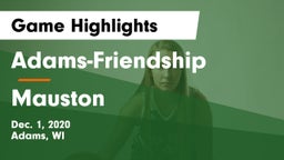 Adams-Friendship  vs Mauston  Game Highlights - Dec. 1, 2020