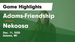 Adams-Friendship  vs Nekoosa  Game Highlights - Dec. 11, 2020