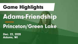 Adams-Friendship  vs Princeton/Green Lake  Game Highlights - Dec. 22, 2020