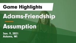 Adams-Friendship  vs Assumption  Game Highlights - Jan. 9, 2021