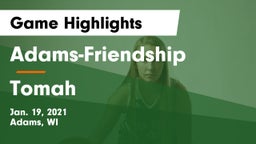 Adams-Friendship  vs Tomah  Game Highlights - Jan. 19, 2021