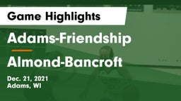 Adams-Friendship  vs Almond-Bancroft  Game Highlights - Dec. 21, 2021