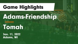 Adams-Friendship  vs Tomah  Game Highlights - Jan. 11, 2022