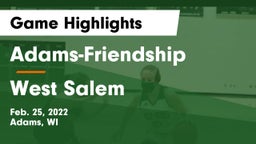 Adams-Friendship  vs West Salem  Game Highlights - Feb. 25, 2022