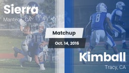 Matchup: Sierra  vs. Kimball  2016