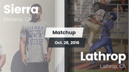 Matchup: Sierra  vs. Lathrop  2016