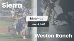 Matchup: Sierra  vs. Weston Ranch 2016