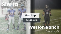 Matchup: Sierra  vs. Weston Ranch  2018