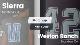 Matchup: Sierra  vs. Weston Ranch  2019